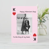 King Of My Heart Valentijnsdag Foto Feestdagenkaart (Staand voorkant)