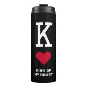 King of my Heart Valentijnsdag Gift 4 Foto Black Thermosbeker (Voorkant)