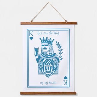 King of my Heart Wood Topped Wall Tapestry  Hangend Wandkleed