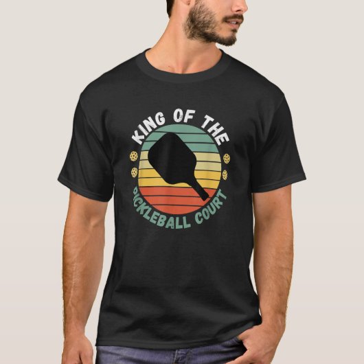 King of Pickleball Court Grappige Speler Paddle Ma T-shirt (Voorkant)