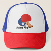 King of Ping, ping pong, tafeltennis, Trucker Hat Trucker Pet (Voorkant)