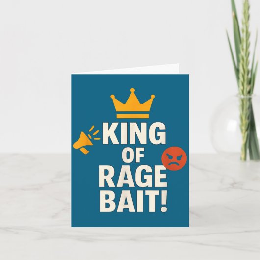 King Of Rage Bait Funny Internet Meme Gamer Quote Kaart (Voorkant)