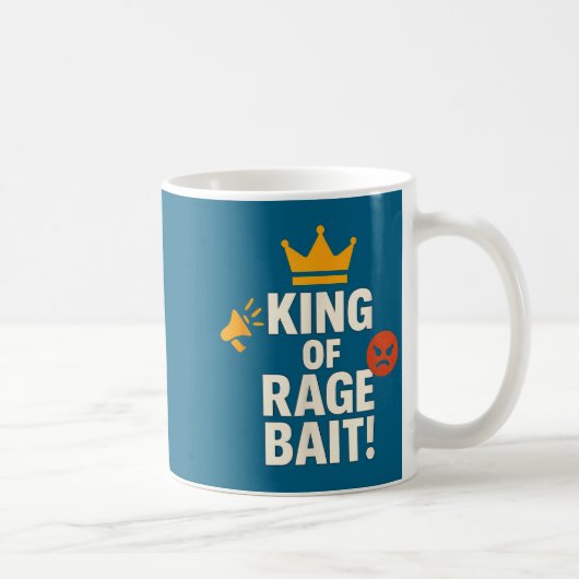 King Of Rage Bait Funny Internet Meme Gamer Quote  Koffiemok (Rechts)