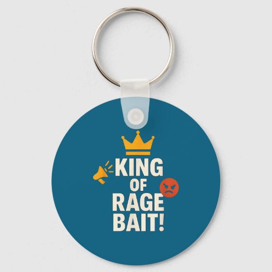 King Of Rage Bait Funny Internet Meme Gamer Quote Sleutelhanger (Voorkant)