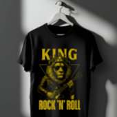 King of Rock N Roll Lion with Crown and Guitar T-shirt