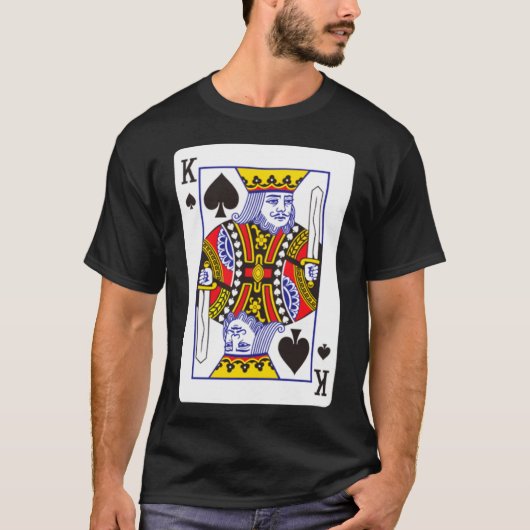 King of Spade Spelen Kaart  Kroon T-shirt (Voorkant)