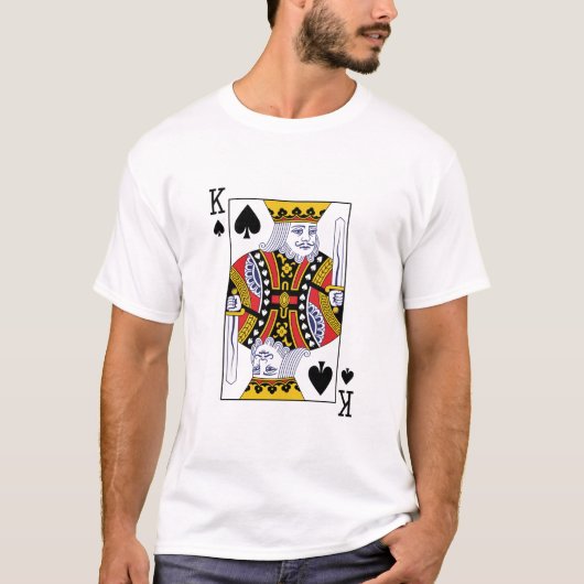 King of Spades Poker Casino Speel Kaart T-shirt (Voorkant)