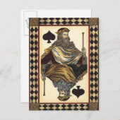 King of Spades-speelkaart van Vision Studio Briefkaart (Voorkant / Achterkant)