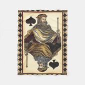 King of Spades-speelkaart van Vision Studio Fleece Deken (Voorkant)