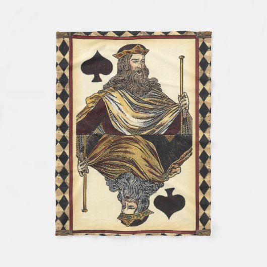 King of Spades-speelkaart van Vision Studio Fleece Deken (Voorkant)