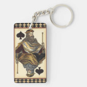 King of Spades-speelkaart van Vision Studio Sleutelhanger (achterkant)