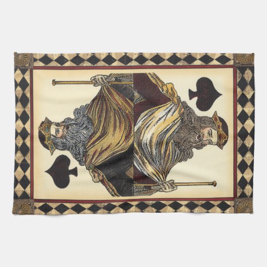 King of Spades-speelkaart van Vision Studio Theedoek (Horizontaal)