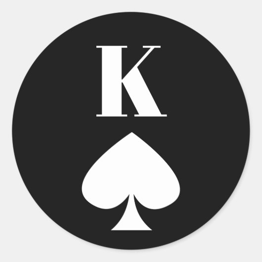 King of Spades - Spelen Kaart Symbool Ronde Sticker (Voorkant)