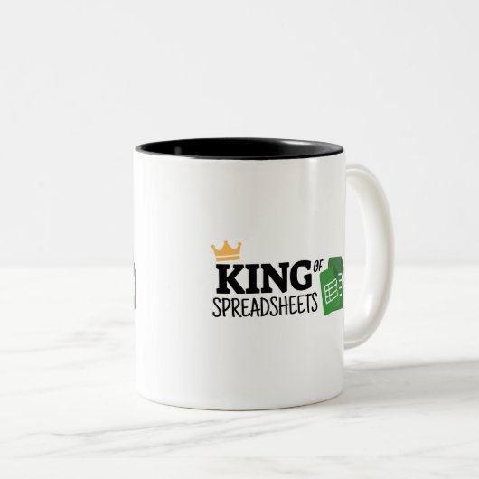 King of spreadsheets Two-Tone koffiekoffie mok (Voorkant rechts)