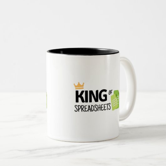 King of spreadsheets Two-Tone koffiekoffie mok (Voorkant rechts)