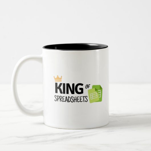 King of spreadsheets Two-Tone koffiekoffie mok (Links)