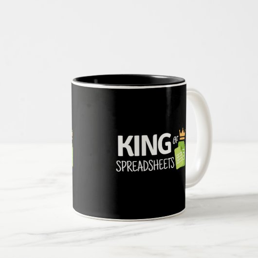 King of spreadsheets Two-Tone koffiekoffie mok (Voorkant rechts)