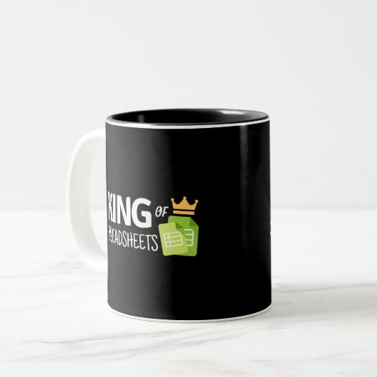 King of spreadsheets Two-Tone koffiekoffie mok (Voorkant links)