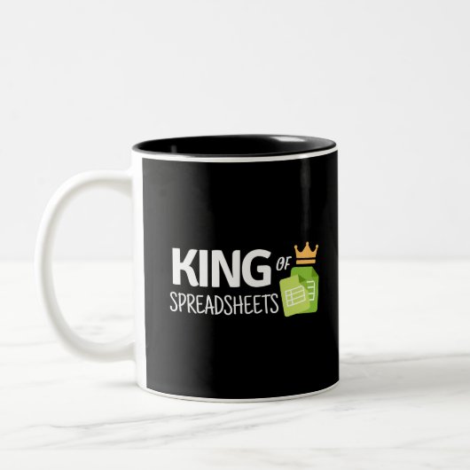 King of spreadsheets Two-Tone koffiekoffie mok (Links)