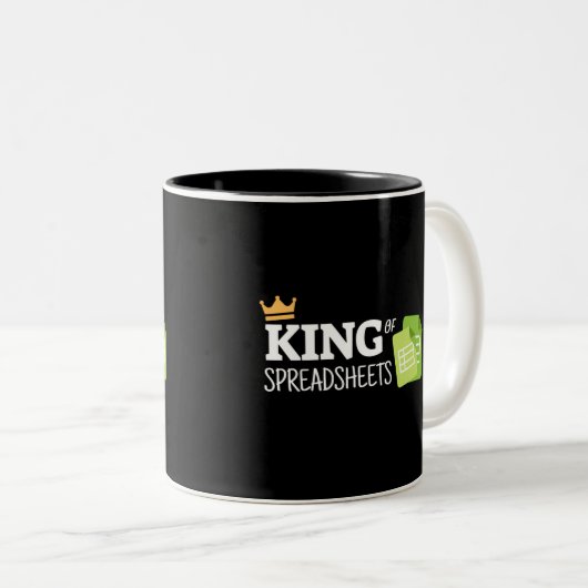 King of spreadsheets Two-Tone koffiekoffie mok (Voorkant rechts)