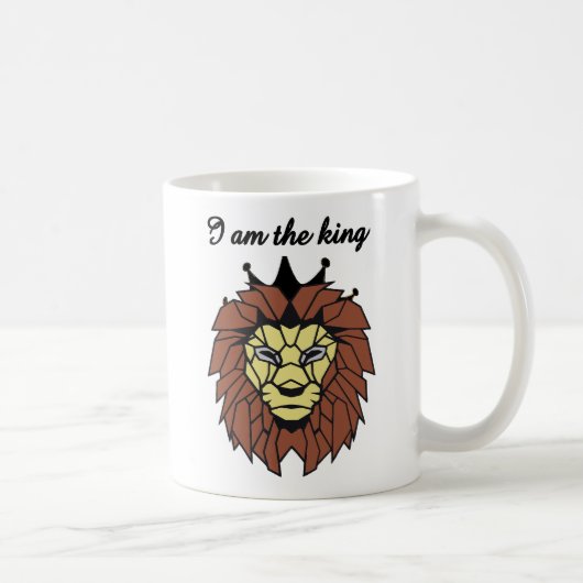 King of Strength – Geometric Lion Mug Koffiemok (Rechts)