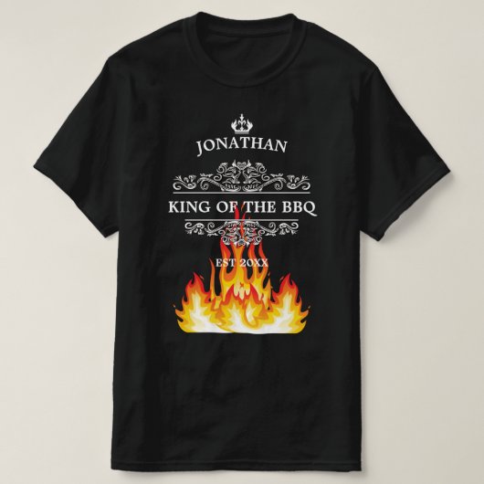 King of The BBQ Funny Quote Custom Name T-shirt (Design voorkant)