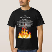 King of The BBQ Funny Quote Custom Name T-shirt (Voorkant)