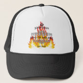 King of The BBQ Funny Quote Initiaal Name  Trucker Pet (Voorkant)