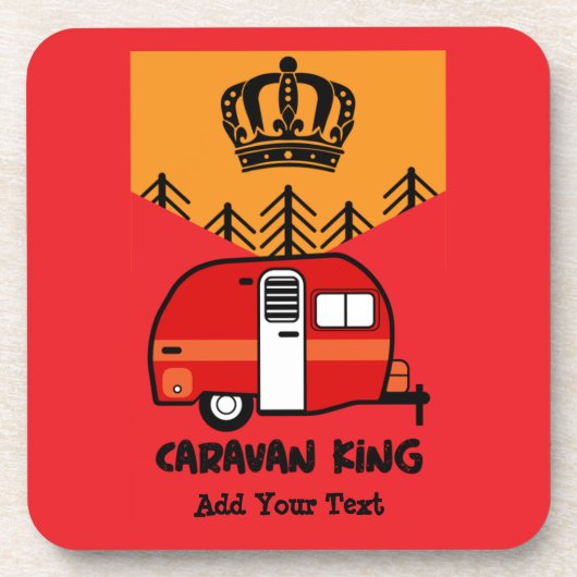 King of the Camper - Funny Camping RV Coffee Mu Bier Onderzetter (Voorkant)
