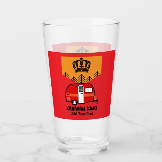 King of the Camper - Funny Camping RV Glas (Voorkant)