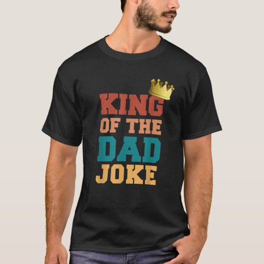 King of the Dad Joke Bad Dad Jokes Crown Grappig V T-shirt (Voorkant)