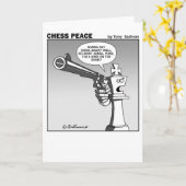 King of the Edge Chess Peace cartoon Kaart (Gele Bloem)
