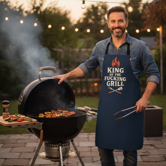 King of the F***ing Grill — Bold BBQ Apron Adult  Schort
