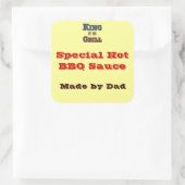 King of the Grill Aangepaste Canning Sauce Sticker (Tas)