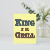 King of the Grill BBQ Cooking Slogan Briefkaart (Staand voorkant)