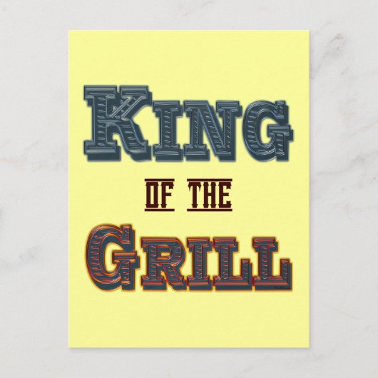 King of the Grill BBQ Cooking Slogan Briefkaart (Voorkant)