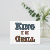 King of the Grill BBQ Cooking Slogan Briefkaart (Staand voorkant)