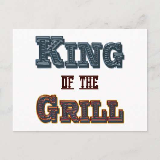 King of the Grill BBQ Cooking Slogan Briefkaart (Voorkant)
