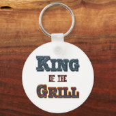King of the Grill BBQ Cooking Slogan Sleutelhanger (Voorkant)
