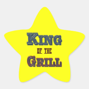 King of the Grill BBQ Cooking Slogan Ster Sticker