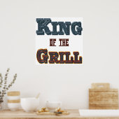 King of the Grill BBQ Gezegde Afdrukken Poster (Keuken)