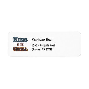 King of the Grill BBQ Gezegde Retour Adreslabels Etiket