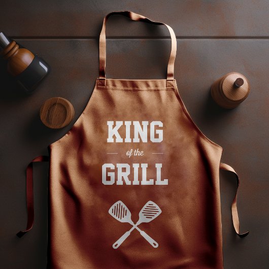 King of the Grill Funny Light Brown Grilling Schort
