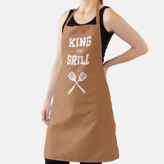 King of the Grill Funny Light Brown Grilling Schort (Insitu)