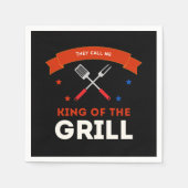 King of the Grill lustiger Spruch mehrfarbig Servet (Voorkant)