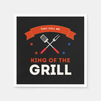King of the Grill lustiger Spruch mehrfarbig Servet
