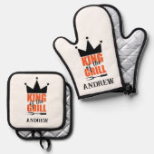  King of the Grill Vaderdag Papa Ovenwant & Pannenlap Set (Voorkant / Achterkant)