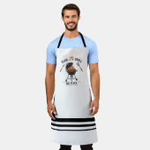 King of the Grill White Striped Apron Schort (Gedragen)