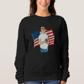 King of the Hill Hank Hill and American Flag Carto Trui (Voorkant)