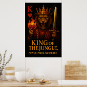 King of the Jungle Art – Powerful Lion and Fire Poster (Keuken)